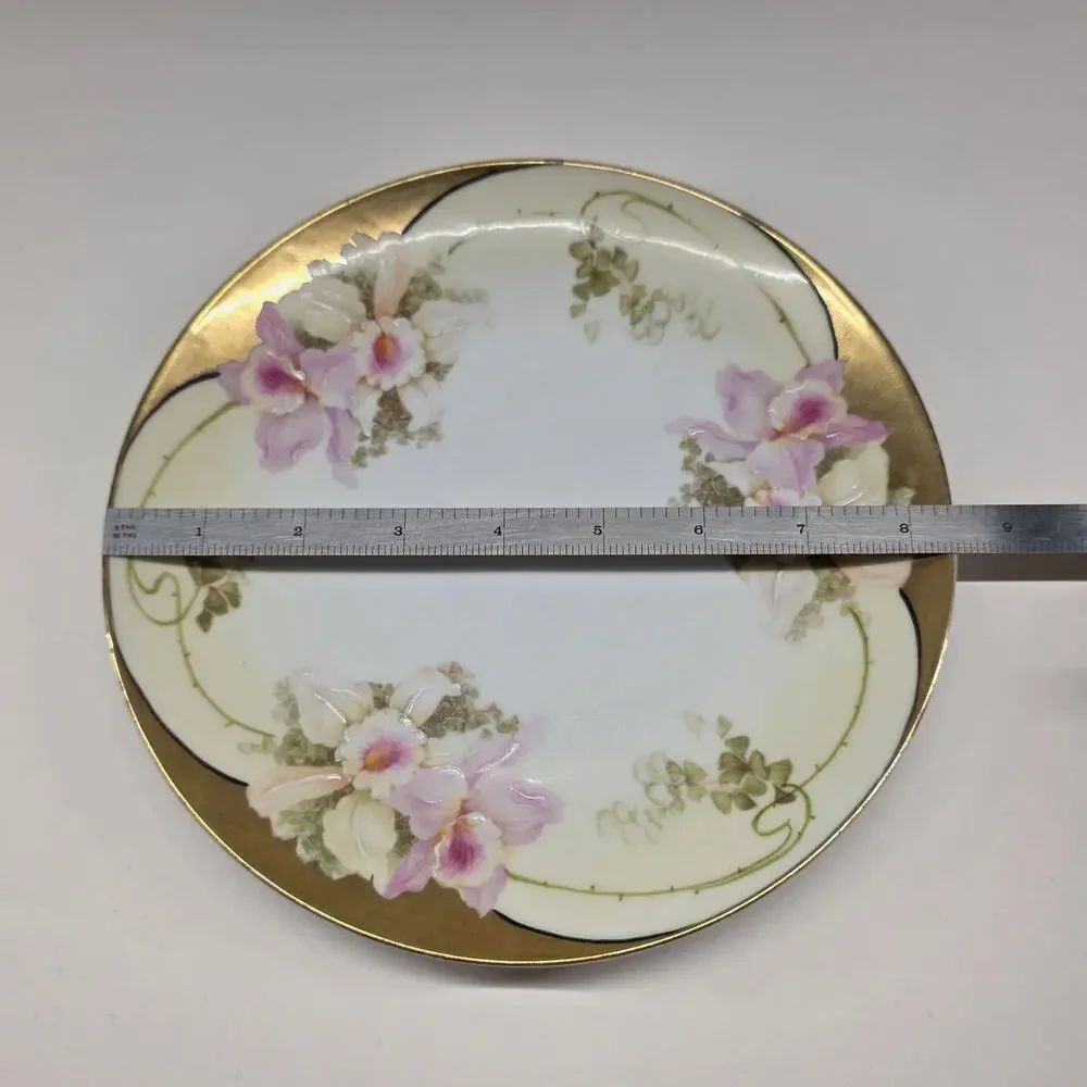Royal Rudolstadt Prussia Hand Painted Raised Floral Cabinet Plate 8.5